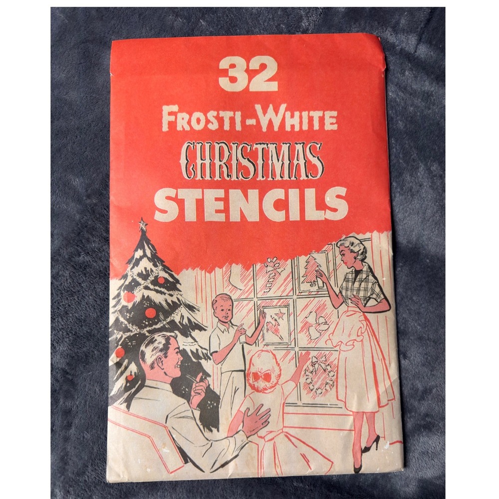 32 Frosti-White Christmas Stencils Window Art Restoration‎ Hardware Vintage